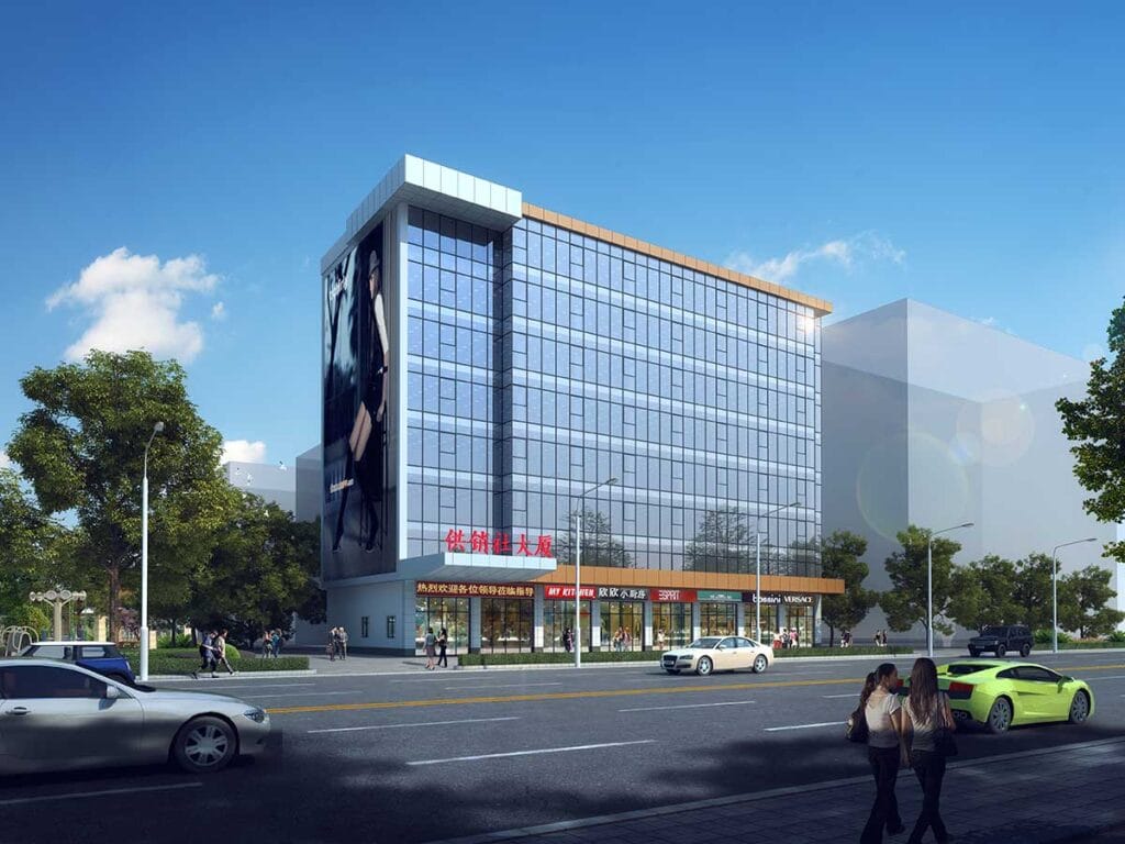 Glass curtain wall effect drawing