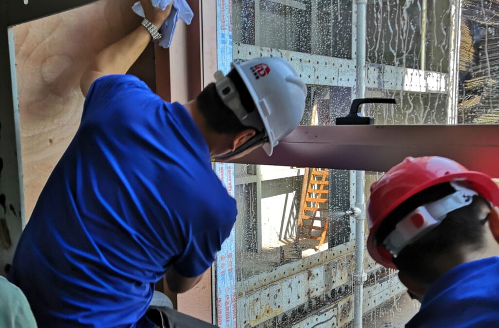 Glass curtain wall four properties detection