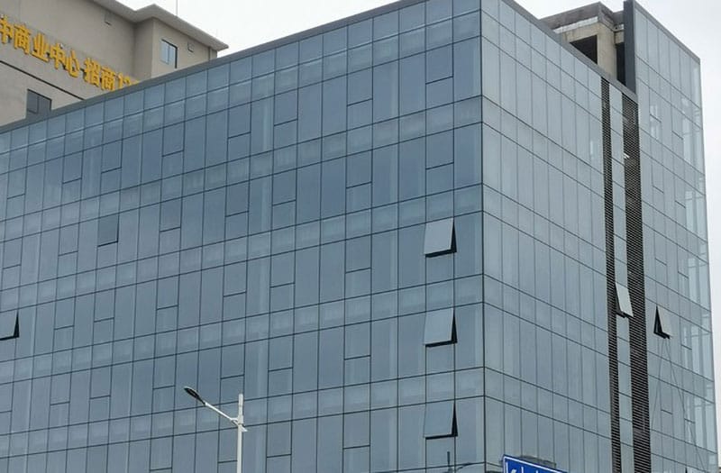 Hidden frame glass curtain wall